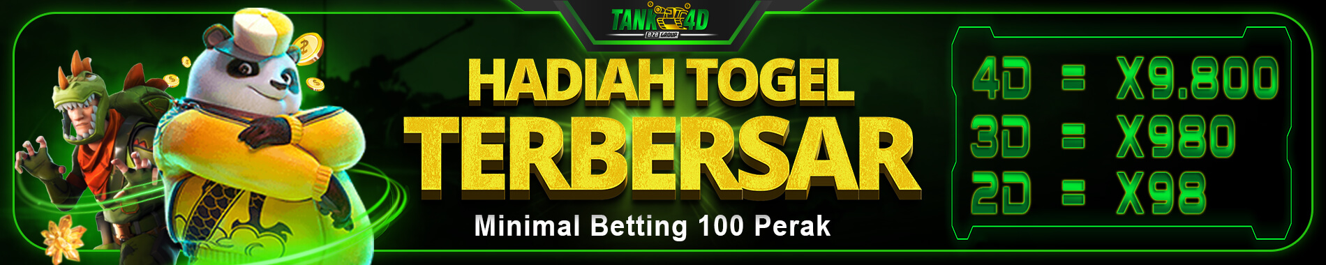 HADIAH TOGEL TERBESAR DAN MIN BET 100 PERAK